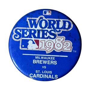 Vintage 1982 World Series Milwaukee Brewers vs. St. Louis Cardinals Pinback